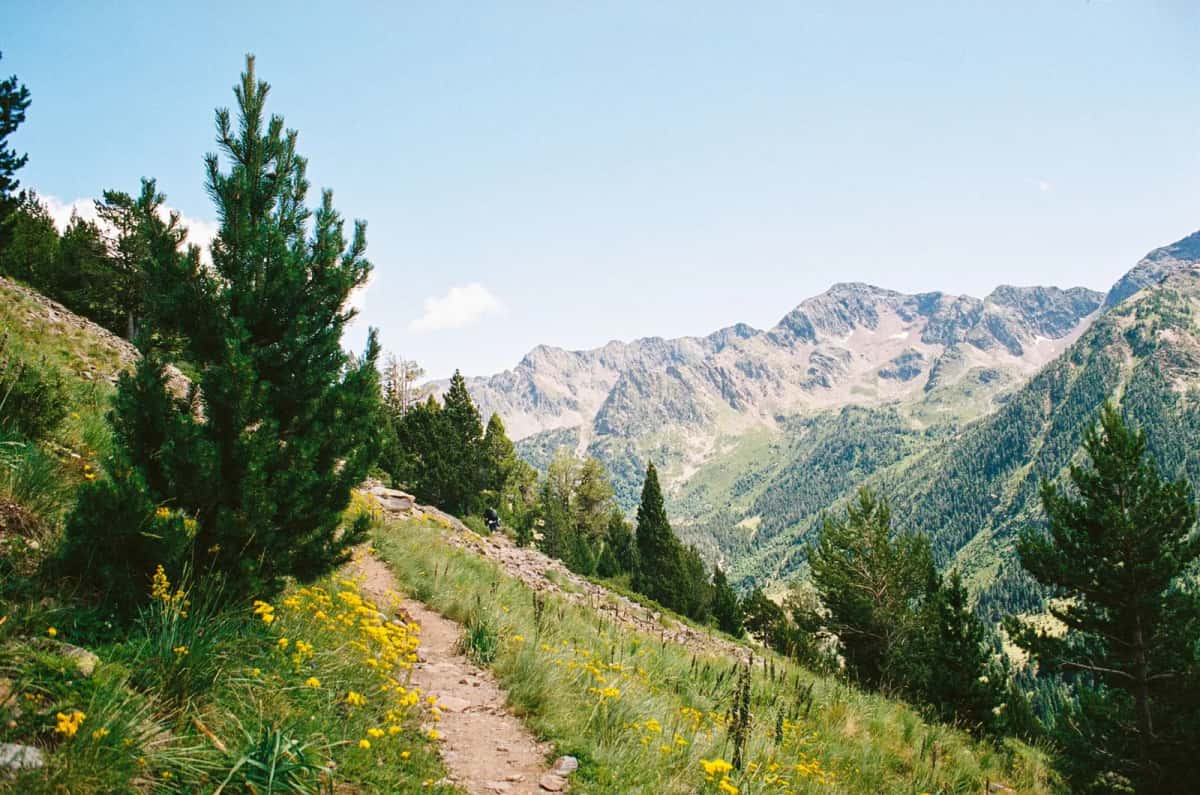Sentier de crête dans les Pyrénées andorranes en été